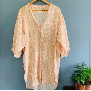 Maeve by Anthropologie Oversized Lena Tunic Top with 3/4 Balloon Sleeves